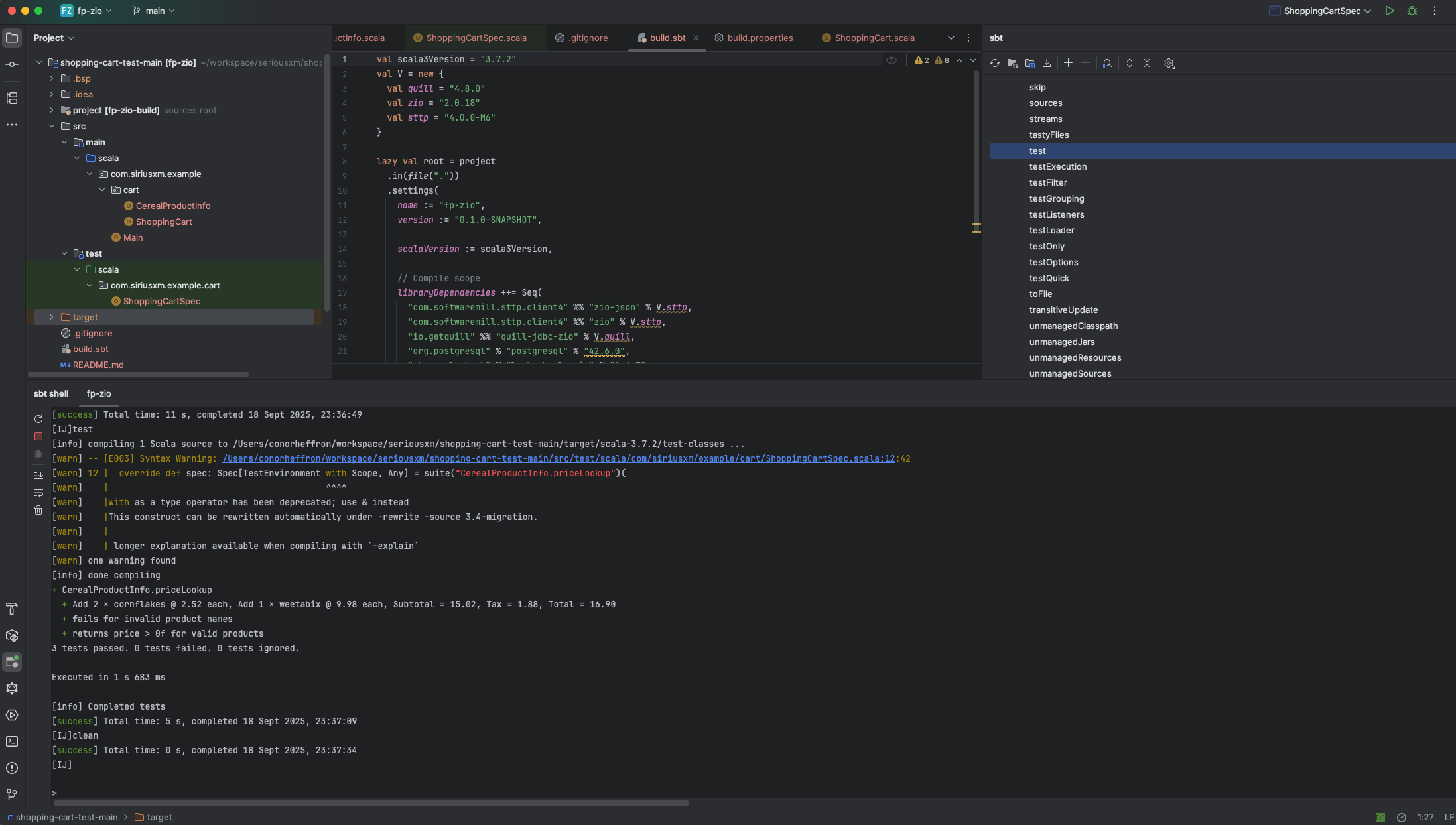 sbt-shell-clean-package-test